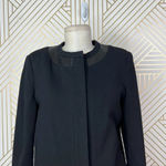 Diane Von Furstenberg  Marc‎ Leather Trim Blazer Jacket Black Size 10 Photo 1