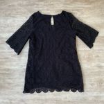 KLD Signature  Boutique Black Lace Lined Dress with Sleeves Medium Photo 5