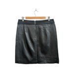 Ann Taylor Black Diamond Quilted Faux Vegan Leather Knit Waist Skirt 6 Small Photo 4