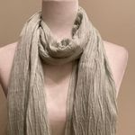 J.Crew Mint Green & Silver Metallic Fringe Trim Scarf Photo 1