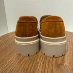 Portland Leather Patina Zoe Caramel Suede Penny Loafer Platform Lug Heel Shoe Size 5.5 Photo 2