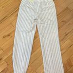 Rachel Zoe hi rise straight leg White & Dark Striped linen pants Photo 8