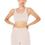 Alo Yoga Alo Velour Glimmer Scoop Neck Bra Photo 0