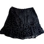 Lulus Black Velvet Polka Dot Ruffle Mini Skirt Size S Photo 1