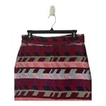 Maje  Skirt Women Medium Red Rouge Jacquard Tweed Jakarto‎ Pencil Straight Mini Photo 3