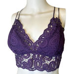 Victorias Secret PINK Womens Size Large Dark Purple Strappy Lace Bralette​​​​ Photo 0