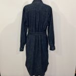 Lands' End Lands’ End stretch cotton denim belted shirt dress indigo blue XL Tall Photo 1