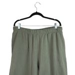 Gap NEW Womens Green Fleece High Waist Straight Wide Leg Lounge Trousers Pants L Photo 2