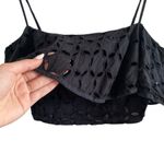 A.Peach Eyelet Crop Top With Ruffle Flounce Detail & Adjustable Straps Photo 4