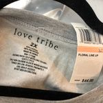 Love Tribe  Womens Top Sweatshirt Botanical Floral-Graphic Gray 2X Photo 4