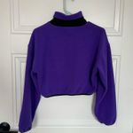 Forever 21 Neon Purple and Black Quarter Zip Fleece Crop Top Photo 2