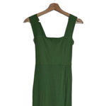 Reformation cassi knit Dress XS Green Ribbed Midi Sleeveless Square Neck slit Photo 2