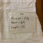 dressbarn Dress 12 White Sheath Mini Dress with Tiered Ruffles Beaded Neckline Photo 5