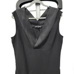 Banana Republic  Cross Dress Tunic Size Large Black, Satin trim neck & bottom Photo 6