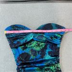Blue floral ruched strapless minidress S forever21 f21 Photo 11