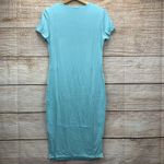 US Allfy Fashion Women's Azure Blue Slim Fit Midi T Shirt Dress Size Large New Photo 3