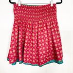 Natural Life  Serena A-Line Reversible Mini Skirt Blue Pink Floral Boho Bohemian Photo 5