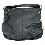 B Makowsky Genuine Black Leather Tote Large Shoulder Bag Purse Gold Hardware Photo 0