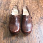 Dansko • Solstice Clogs brown leather button slip-on shoes 37 chunky platform Photo 3