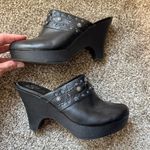 Fashion Bug Y2K  8.5 Faux Leather Studded Black Clogs Trendy Boho Grunge Indie Photo 6