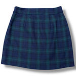 Loft  Plaid Button Trim Shift Skirt Navy and Green Photo 0