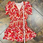 TCEC Puff Sleeve Ruffle Wrap V-neck Blouson Mini Dress Large Photo 5