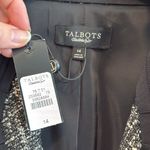 Talbots NWT Woven Boucle Black and White Tweed Blazer w/Grosgrain Trim, 14 Photo 2