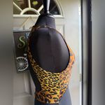 Oscar de la Renta Vintage 90s  leopard print jungle faux wrap one piece, size 8 Photo 4