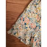 Solitaire  Sz L Floral Eyelet Ruffle Cottage Summertime Boho Peasant Mini Skirt Photo 3