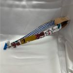 Handmade  Plaid Cats Wristlet Keychain with Navy Blue Tassel Photo 2