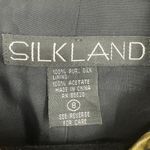 SILKLAND Pure Silk Safari Animal Print Lightweight Jacket Blazer Size 8 Career Black Photo 2