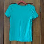 Talbots  Tee T-Shirt Top Women’s Medium Turquoise Knit 100% Pima Cotton Photo 2