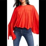 Free People  On The Weekend Blouse Persimmon NWT Size Small Photo 6