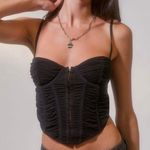 Urban Outfitters Black Out From Under Marie Ruched Modern Love Corset Crop Top Photo 5