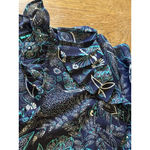 Maeve Anthropologie Floral Button Up Blouse Boho Size L Pleated Ruffles Peasant Photo 7