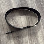 a.n.a Black Leather Braided Belt Medium with Silver Hardware Wide Boho Photo 2