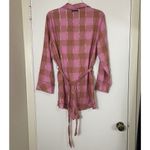 Victoria's Secret NEW!  Flannel Tie Romper Rose pink Plaid Pajama lounge Medium Photo 5