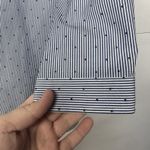 Lands' End Lands’ End Women’s Size 4 Petite Blue Striped Button Front Shirt 3/4 Sleeve Photo 8