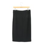 Donna Karan NWT  Signature Black Below Knee Midi Stretch Wool Pencil Skirt 10 Photo 3