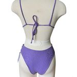 LA PORTE Bikini Set Purple Textured Fabric Size Medium NWT Photo 5