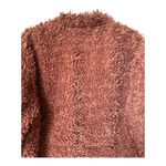 ZARA Pink Shearling Fluffy Teddy Coat Jacket collarless one button size medium Photo 7