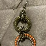 Dangle Earrings with Fish Hook Orange Photo 5