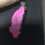 Fleece pink geode Druzy sterling pendant Pink Photo 4
