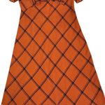 Modcloth Orange Plaid Flutter Sleeve V Neck Midi Dress Womens M Photo 7