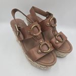 Lucky Brand  REBA Leather Designer Espadrille Wedge Platform Sandals Size 8.5 M Photo 10