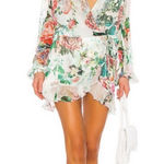 Rococo Sand Isa Wrap Dress Size XS Silk Floral Long Sleeve Mini Bohemian Resort Pink Photo 0