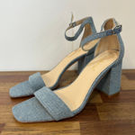 J. McLaughlin  Womens Esme Heels 8 Blue Chambray Denim Pump Sandal Event Photo 0