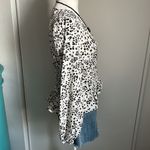 Nasty Gal Deep V-Neck Leopard Print Button Up Long Sleeve Semi-Sheer Blouse Photo 5