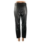 Only Emily Women's Black Faux Leather Vegan Slim Straight Crop Trousers Pants M Photo 2