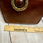 Susan Gail Brown Leather Drawstring Bucket Bag Shimmer Bronze Snakeskin Vintage Photo 10